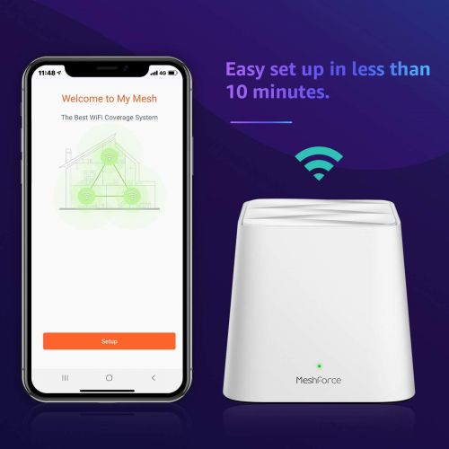  [아마존베스트]Meshforce M1 Whole Home Mesh WiFi System (2 Pack)  2020 Upgraded WiFi Performance Dual Band Wireless Mesh Router- Max WiFi Coverage 6+ Bedrooms (2 Pack)