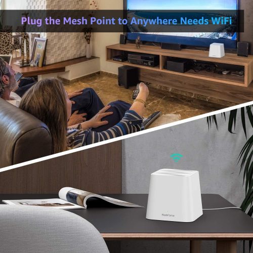  [아마존베스트]Meshforce M1 Whole Home Mesh WiFi System (2 Pack)  2020 Upgraded WiFi Performance Dual Band Wireless Mesh Router- Max WiFi Coverage 6+ Bedrooms (2 Pack)