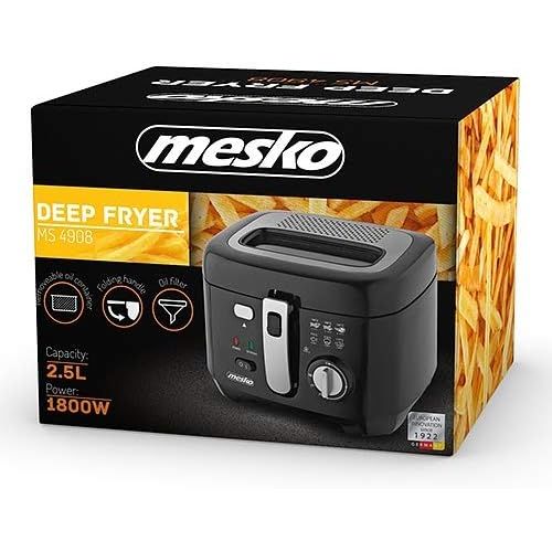  Mesko Fritteuse mit oel und filter|uitneembare oelreservoir gross 2,5 liter| fritoese 1.800 watt Friteuse