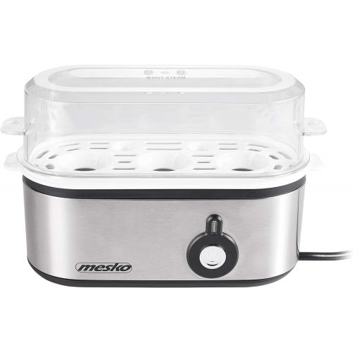  [아마존베스트]mesko MS 4485 3 Egg Boiler with Measuring Cup, 350 W, Cooking Accessories for Soft Hard Boiled Eggs, Indicator Light, Auto Shut-Off, Small, Silver/Black