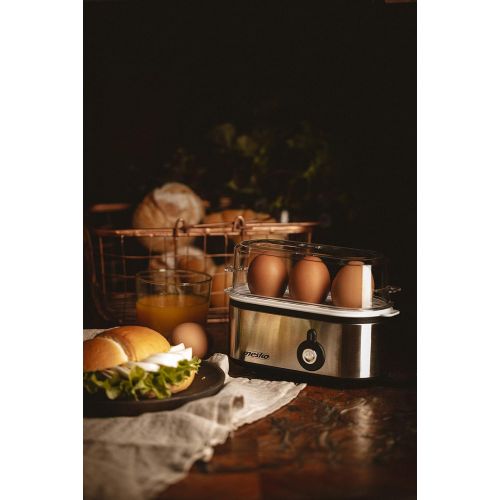  [아마존베스트]mesko MS 4485 3 Egg Boiler with Measuring Cup, 350 W, Cooking Accessories for Soft Hard Boiled Eggs, Indicator Light, Auto Shut-Off, Small, Silver/Black