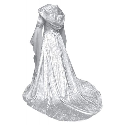 Mesodyn Womens Medieval Lace-up Vintage Hooded Cloak Robe Adult Costume Retro Cosplay Long Dress