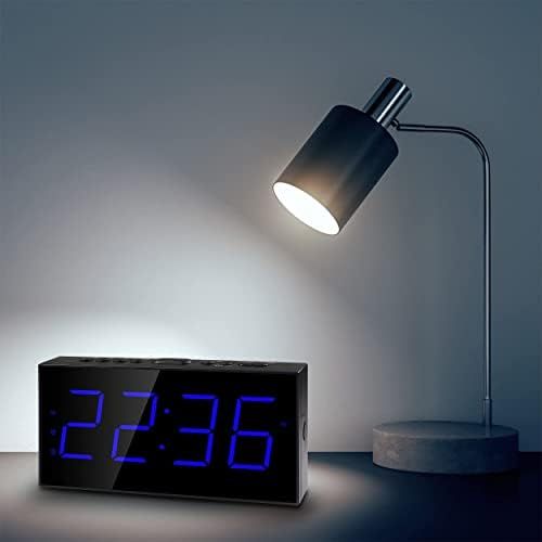  [아마존베스트]Mesqool Super Loud Alarm Clock with Bed Shaker for Deaf, Hearing Impaired,Heavy Sleepers,Dual Alarm, USB Charger, Large LED Display,Snooze,Easy to Set, DST 12/24H,Battery Backup, Adjustabl