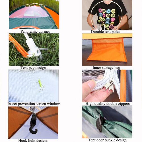  Camping Tent, Messar 2 Person Portable Folding Sun Shelters Waterproof Automatic Pop Up Instant Tent with Carry Bag for Camping,Hiking,Climbing,Backpacking trips,Outdoor Use