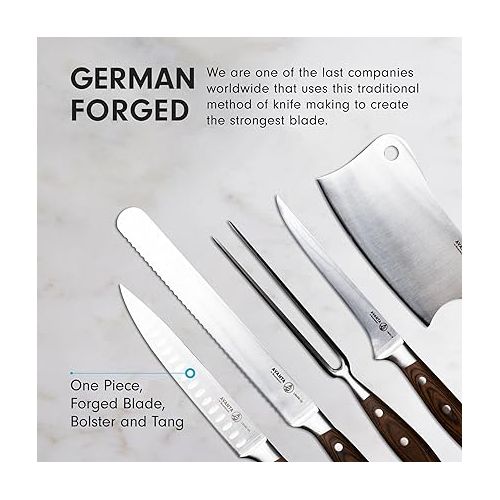  Messermeister Avanta 6-Piece Pro BBQ Set - German X50 Stainless Steel - Includes 5 BBQ Knife Essentials & Preservation 5 Pocket Black Knife Bag