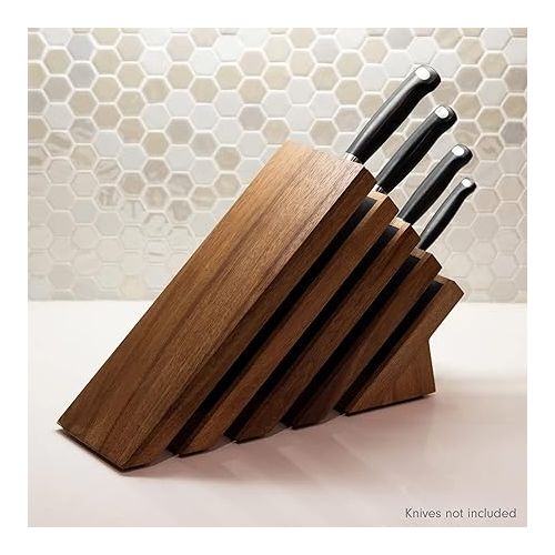  Messermeister Next Level Magnetic Knife Block, Acacia - Modern, Ventilated & Lighted with UV LEDs - Holds 16 Knives or Steels & Scissors - 12
