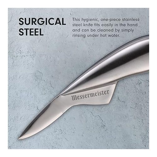  Messermeister 6.5-Inch Oyster Knife - Surgical Stainless Steel & “Thumb Fin” Grip - Safe, Efficient & Easy to Clean