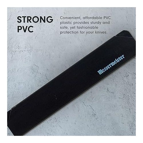  Messermeister 10” Chef’s Edge-Guard, Black - Fashionable & Functional Knife Protector for Chef’s & Wide-Blade Knives - 2 Blade Entry Notches - 10.5” x 1.9375”