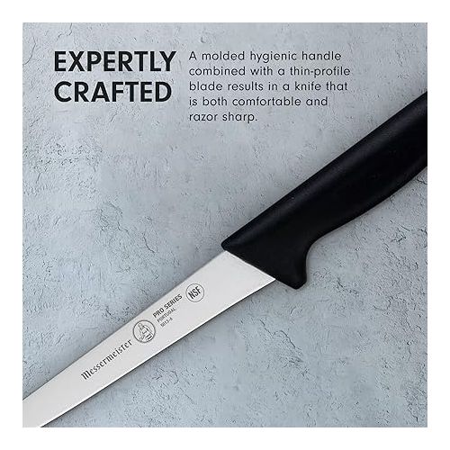  Messermeister Pro Series 6” Stiff Boning Knife - German X50 Stainless Steel & NSF-Approved PolyFibre Handle - 15-Degree Edge, Rust Resistant & Easy to Maintain - Made in Portugal