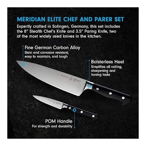  Messermeister Meridian Elite Chef & Parer Set - Includes 8