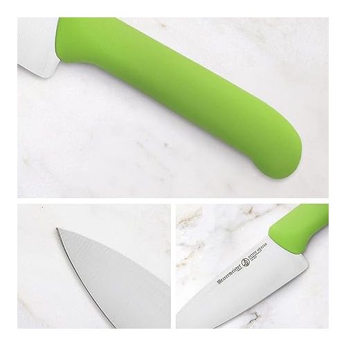  Messermeister Petite Messer 5” Chef’s Knife, Green - German 1.4116 Stainless Steel & Ergonomic Handle - Lightweight, Rust Resistant & Easy to Maintain
