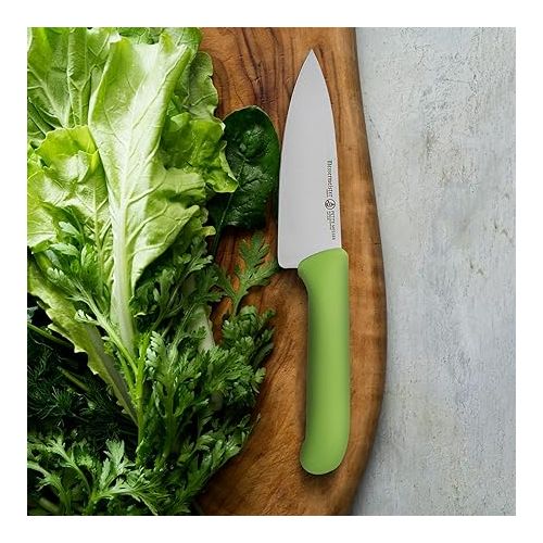  Messermeister Petite Messer 5” Chef’s Knife, Green - German 1.4116 Stainless Steel & Ergonomic Handle - Lightweight, Rust Resistant & Easy to Maintain