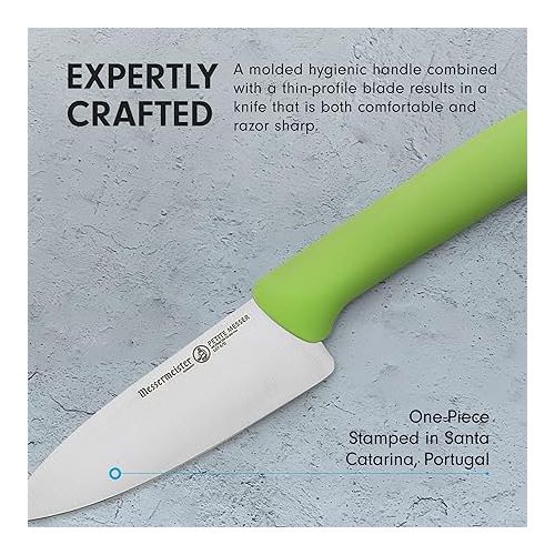  Messermeister Petite Messer 5” Chef’s Knife, Green - German 1.4116 Stainless Steel & Ergonomic Handle - Lightweight, Rust Resistant & Easy to Maintain