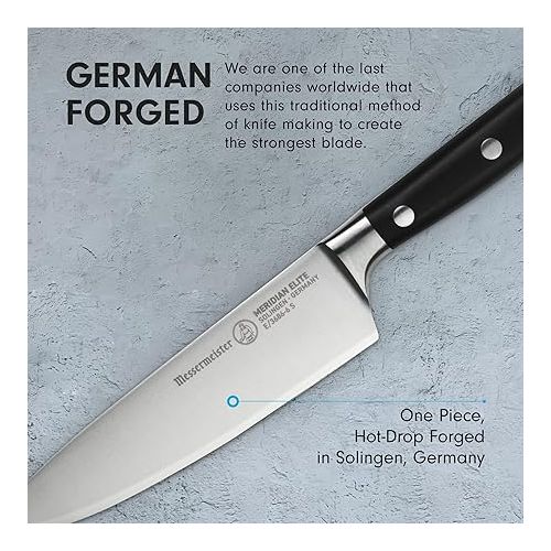  Messermeister Meridian Elite 6” Stealth Chef’s Knife - Fine German Steel Alloy Blade - Rust Resistant & Easy to Maintain