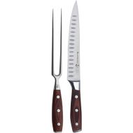 Messermeister Avanta Kullenschliff Carving Set - Includes 8” Carving & Slicing Knife + 7” Fork - German X50 Stainless Steel - Rust Resistant & Easy to Maintain