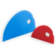 Messermeister Silicone Bowl Scraper Set - Includes Large Blue Scraper & Small Red Scraper - Frosts, Portions, Lifts & Transfers - Easy to Clean & Flexible Precision Edge