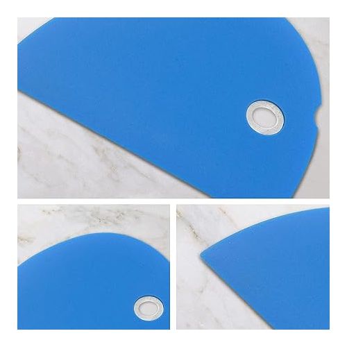  Messermeister Silicone Bowl Scraper Set - Includes Large Blue Scraper & Small Red Scraper - Frosts, Portions, Lifts & Transfers - Easy to Clean & Flexible Precision Edge