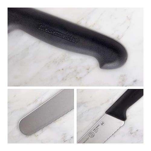  Messermeister Pro Series 8” Scalloped Round-Tip Bread Knife - German X50 Stainless Steel & NSF-Approved PolyFibre Handle - 15-Degree Edge, Rust Resistant & Easy to Maintain - Made in Portugal