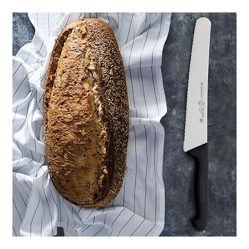 Messermeister Pro Series 8” Scalloped Round-Tip Bread Knife - German X50 Stainless Steel & NSF-Approved PolyFibre Handle - 15-Degree Edge, Rust Resistant & Easy to Maintain - Made in Portugal
