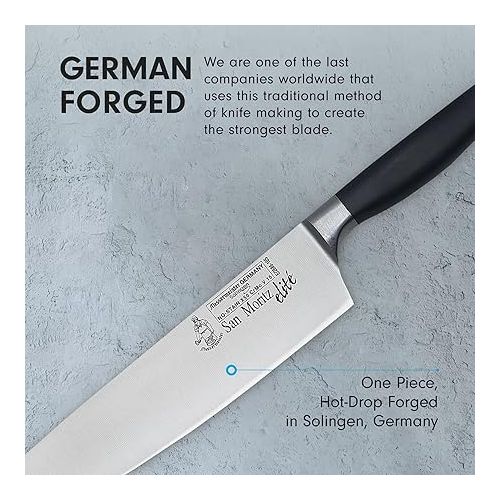  Messermeister San Moritz Elite 10” Stealth Chef’s Knife - Fine German Steel Alloy Blade - Rust Resistant & Easy to Maintain