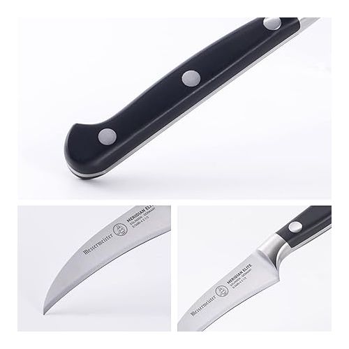  Messermeister Meridian Elite 2.5” Garnishing Knife - Fine German Steel Alloy Blade - Rust Resistant & Easy to Maintain