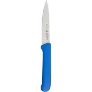 Messermeister Petite Messer Serrated Spear Point Paring Knife with Matching Sheath, 4-Inch, Blue