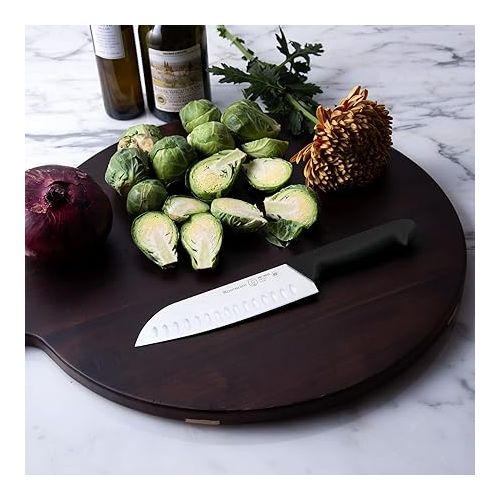  Messermeister Pro Series 7” Kullenschliff Santoku Knife - Japanese Chef’s Knife - German X50 Stainless Steel & NSF-Approved PolyFibre Handle - Rust Resistant & Easy to Maintain - Made in Portugal