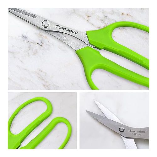  Messermeister 6-Inch Culinary Scissors, Green - All-Purpose Kitchen Scissors - 2Cr13 Stainless Steel & Nylon Slip-Resistant Handles