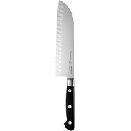 Messermeister Meridian Elite 7” Kullenschliff Santoku Knife - Japanese Chef’s Knife - German Steel Alloy Blade - Rust Resistant & Easy to Maintain