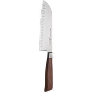 Messermeister Royale Elite 7” Kullenschliff Santoku Knife - Japanese Chef’s Knife - Stainless Steel & American Walnut Burl Handle - Rust Resistant & Easy to Maintain
