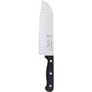 Messermeister Handcrafted Park Plaza Kullenschliff Santoku Knife, Black, 7-Inch