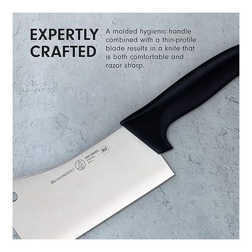  Messermeister Pro Series 6” Heavy Meat Cleaver - German X50 Stainless Steel & NSF-Approved PolyFibre Handle - 15-Degree Edge, Rust Resistant & Easy to Maintain - Made in Portugal