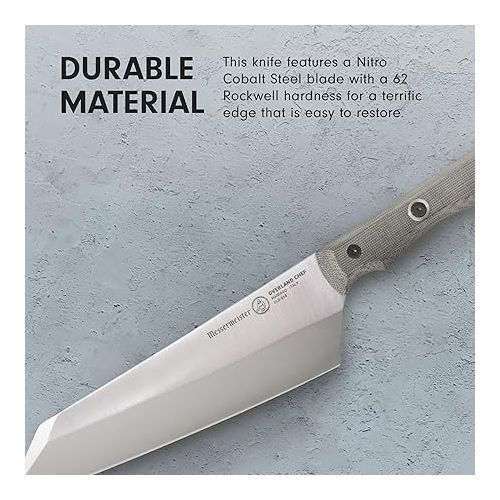  Messermeister Overland Chef 8” Chef’s Knife - Nitro Cobalt Steel, Canvas Micarta Handle & Hidden Bottle Opener