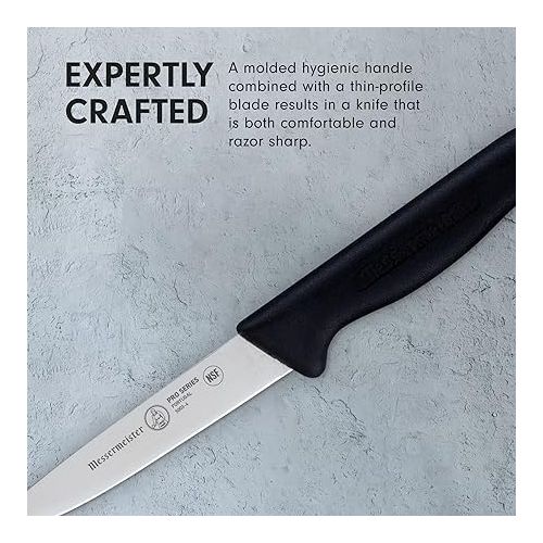  Messermeister Pro Series 4” Spear Point Paring Knife - German X50 Stainless Steel & NSF-Approved PolyFibre Handle - 15-Degree Edge, Rust Resistant & Easy to Maintain - Made in Portugal