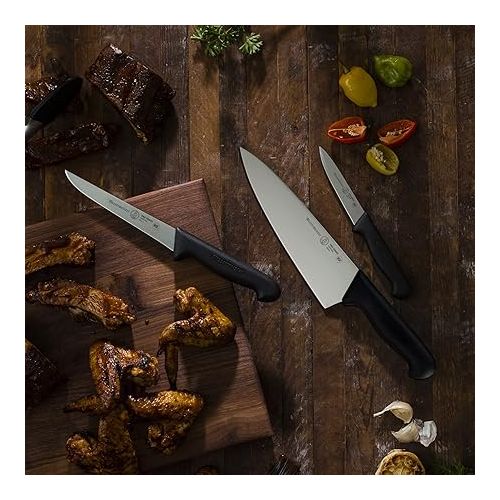  Messermeister Pro Series 4” Spear Point Paring Knife - German X50 Stainless Steel & NSF-Approved PolyFibre Handle - 15-Degree Edge, Rust Resistant & Easy to Maintain - Made in Portugal