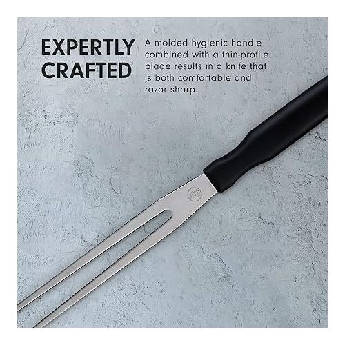  Messermeister Pro Series 7” Straight Carving Fork - German X50 Stainless Steel & NSF-Approved PolyFibre Handle - Rust Resistant & Easy to Maintain - Made in Portugal