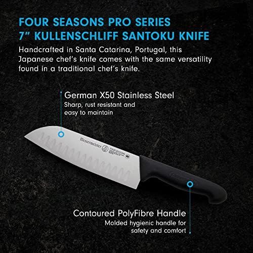  [아마존베스트]Messermeister Four Seasons Kullenschliff Santoku Knife, 7-Inch