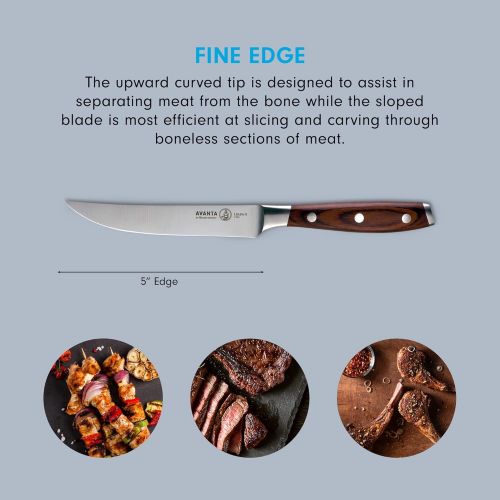  [아마존베스트]Messermeister Avanta Knife Bundle with (8 pc.) Steak Knife Pakkawood Gift Set German Steel