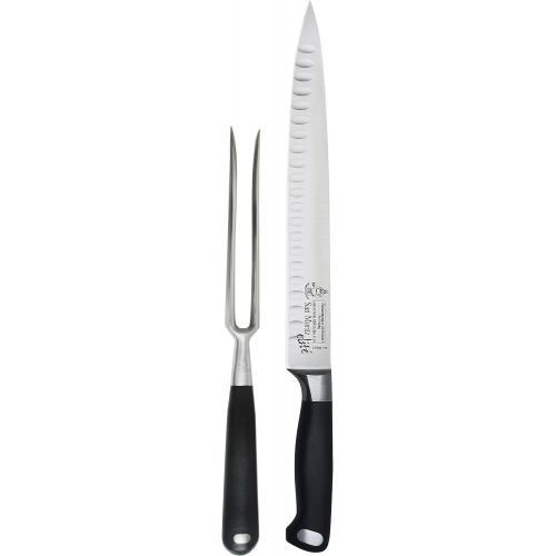  Messermeister 2 Piece San Moritz Elite Kullenschliff Carving Set, 10, Black