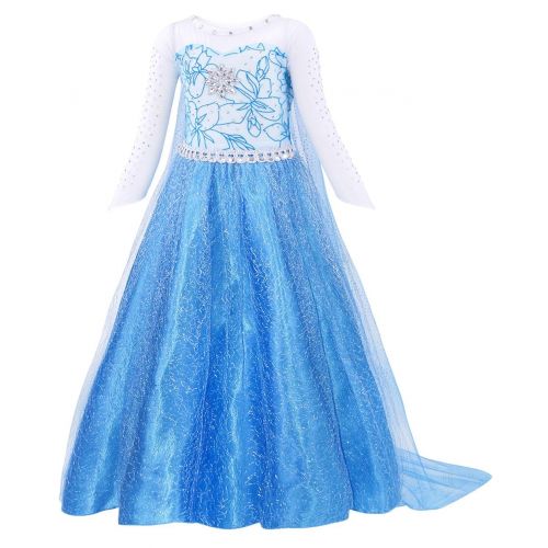  MetCuento Little Girl Princess Dresses Rapunzel Snow White Elsa Anna Little Mermaid Costume Party Halloween Outfit