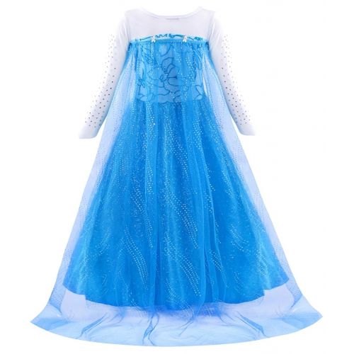  MetCuento Little Girl Princess Dresses Rapunzel Snow White Elsa Anna Little Mermaid Costume Party Halloween Outfit