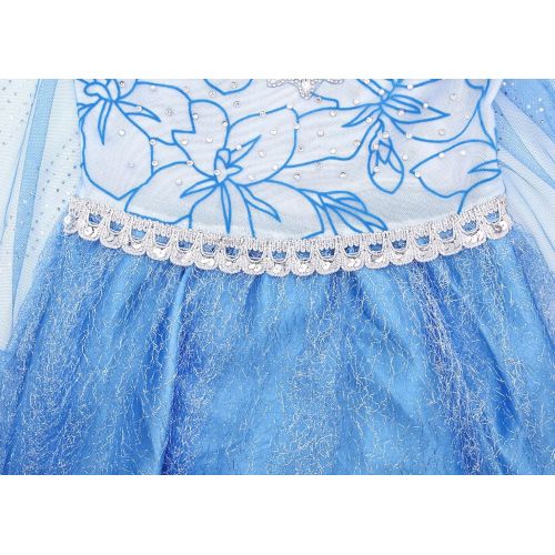  MetCuento Little Girl Princess Dresses Rapunzel Snow White Elsa Anna Little Mermaid Costume Party Halloween Outfit