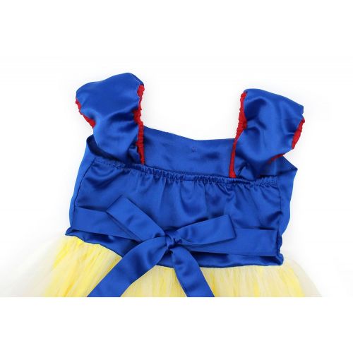  MetCuento Little Girl Princess Dresses Rapunzel Snow White Elsa Anna Little Mermaid Costume Party Halloween Outfit