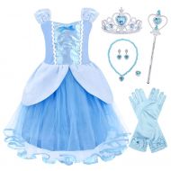 MetCuento Little Girl Princess Dresses Rapunzel Snow White Elsa Anna Little Mermaid Costume Party Halloween Outfit
