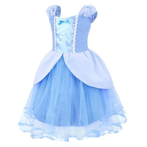  MetCuento Little Girl Princess Dresses Rapunzel Snow White Elsa Anna Little Mermaid Costume Party Halloween Outfit