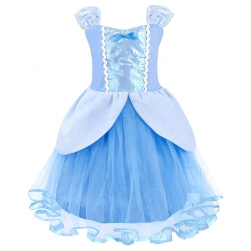  MetCuento Little Girl Princess Dresses Rapunzel Snow White Elsa Anna Little Mermaid Costume Party Halloween Outfit