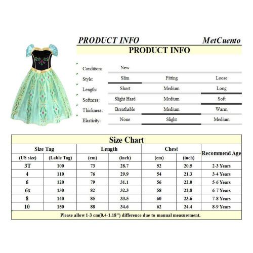  MetCuento Little Girl Princess Dresses Rapunzel Snow White Elsa Anna Little Mermaid Costume Party Halloween Outfit