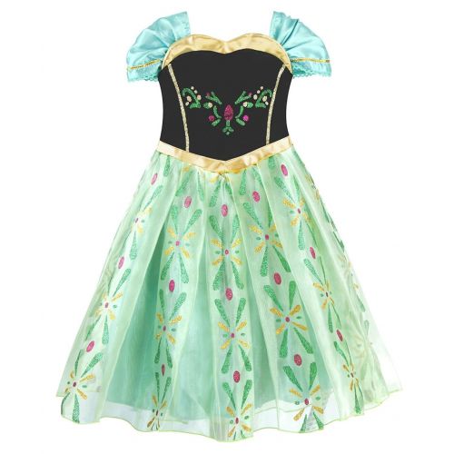  MetCuento Little Girl Princess Dresses Rapunzel Snow White Elsa Anna Little Mermaid Costume Party Halloween Outfit