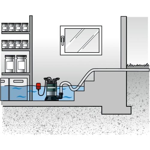  Metabo 250660000 Klarwasser Tauchpumpe TP 6600 | + Winkelanschlussstueck mit Multiadapter | Gehause Kunststoff / berlastschutz / Tragegriff (250 W / F.menge 6600 l/h / Druck: 0.6 b