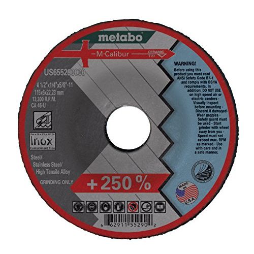  Metabo?- Application: Steel/Stainless Steel - 4-1/2 x 1/4 x 5/8-11 - CA46U M-Calibur T27 (US655290000), Type 27 M-Calibur Depressed Center Grinding Wheels